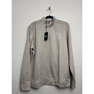 Under Armour Mens Sweaterfleece Storm Size Large 1/4 Zip Pullover Golf Tan
